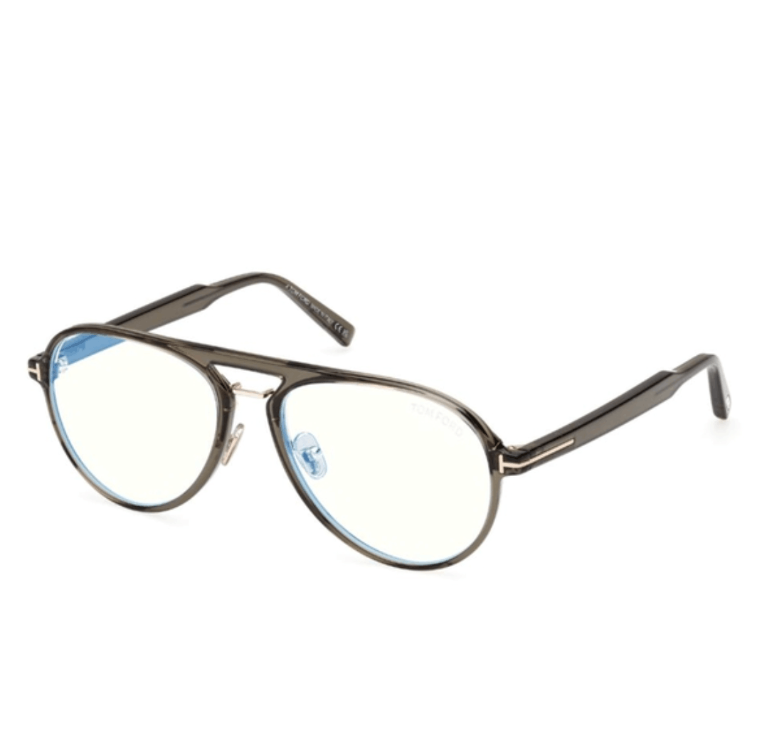 Tom Ford Ft5981-b Blue Block Unisex Green Pilot Eyeglasses