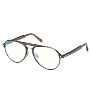 Tom Ford Ft5981-b Blue Block Unisex Green Pilot Eyeglasses