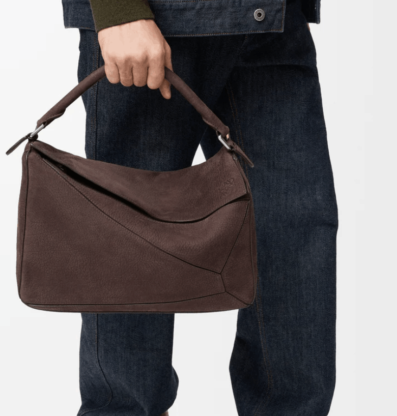 Large Puzzle bag in grained nubuck Brown