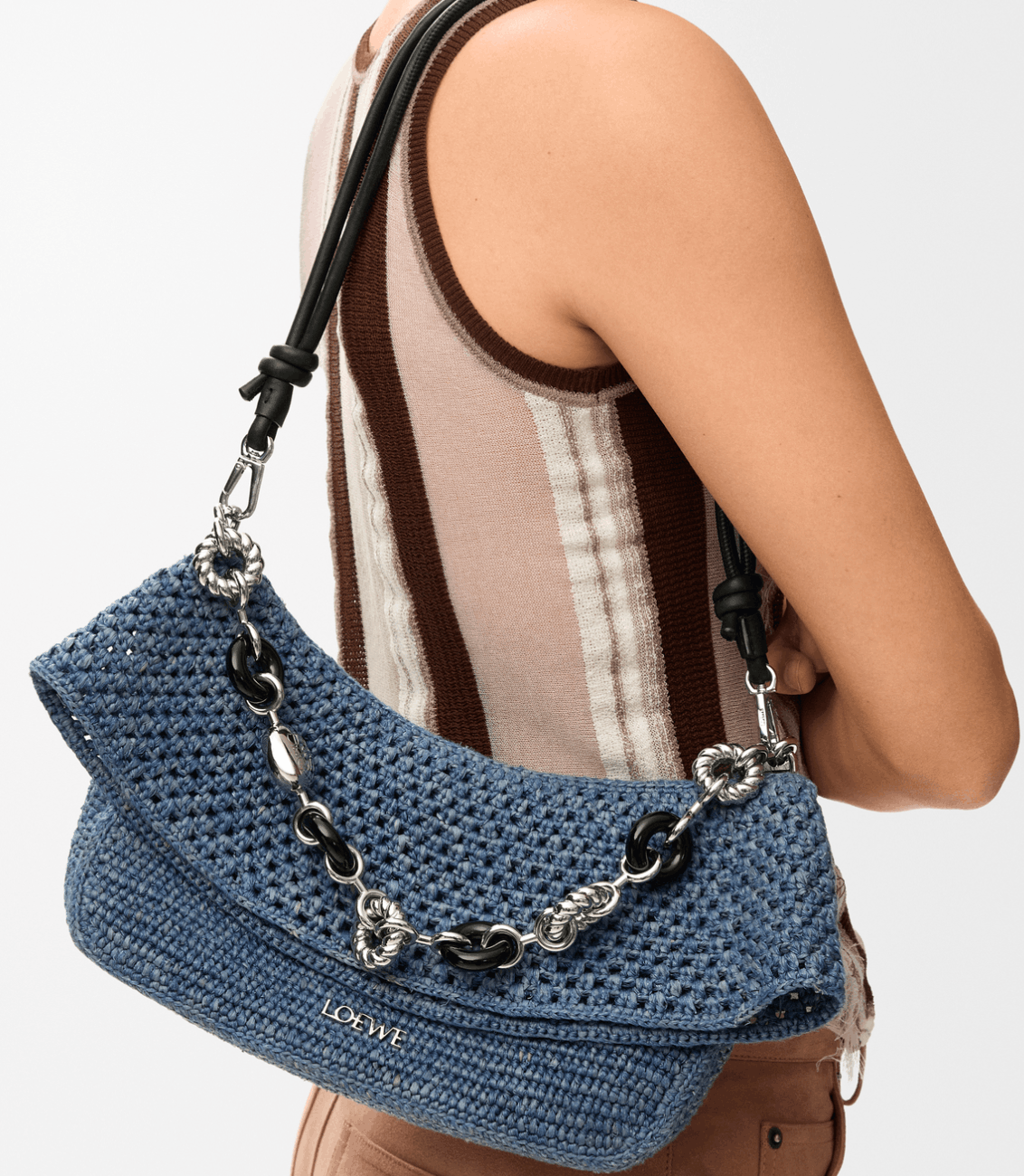 Medium Ola bag in crochet Blue