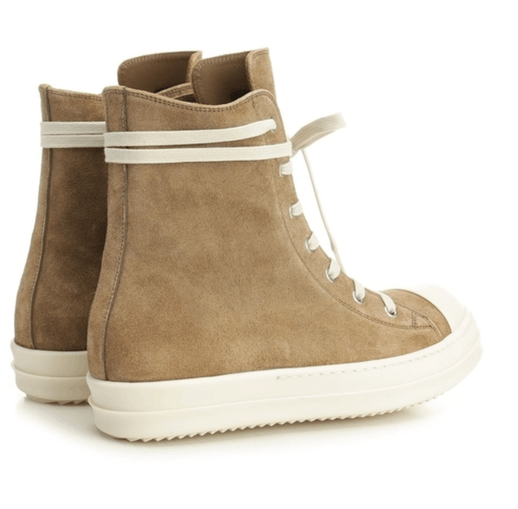 Rick Owens Temple Sumi Suede High Top Sneakers