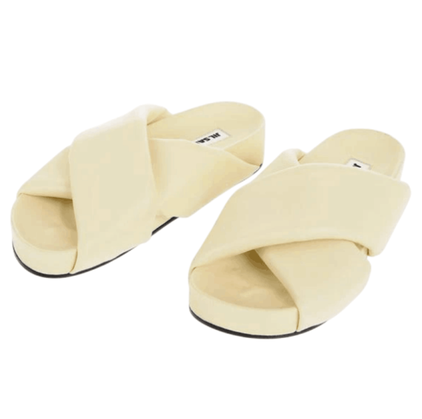 Jil Sander Criss Cross Designed Leather Sandals