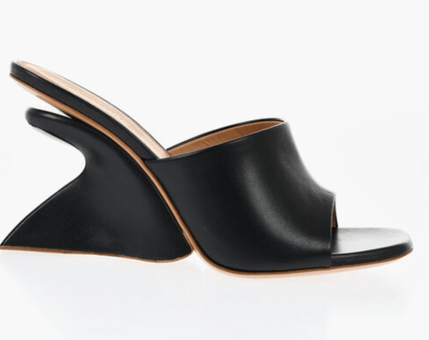 Off-White Jug wedge-heel Leather Sandals Black