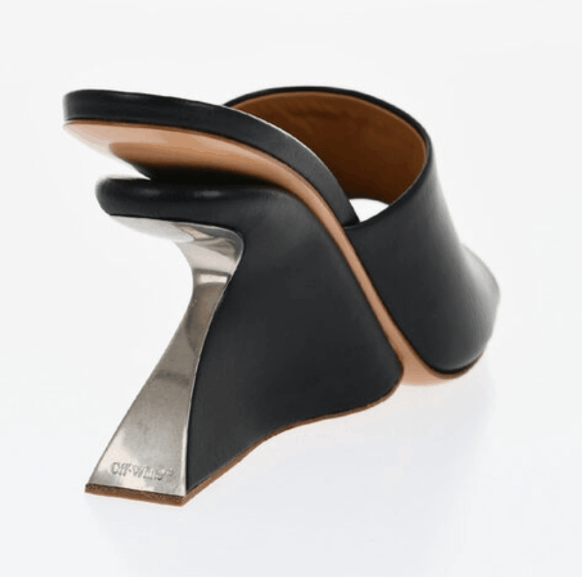 Off-White Jug wedge-heel Leather Sandals Black