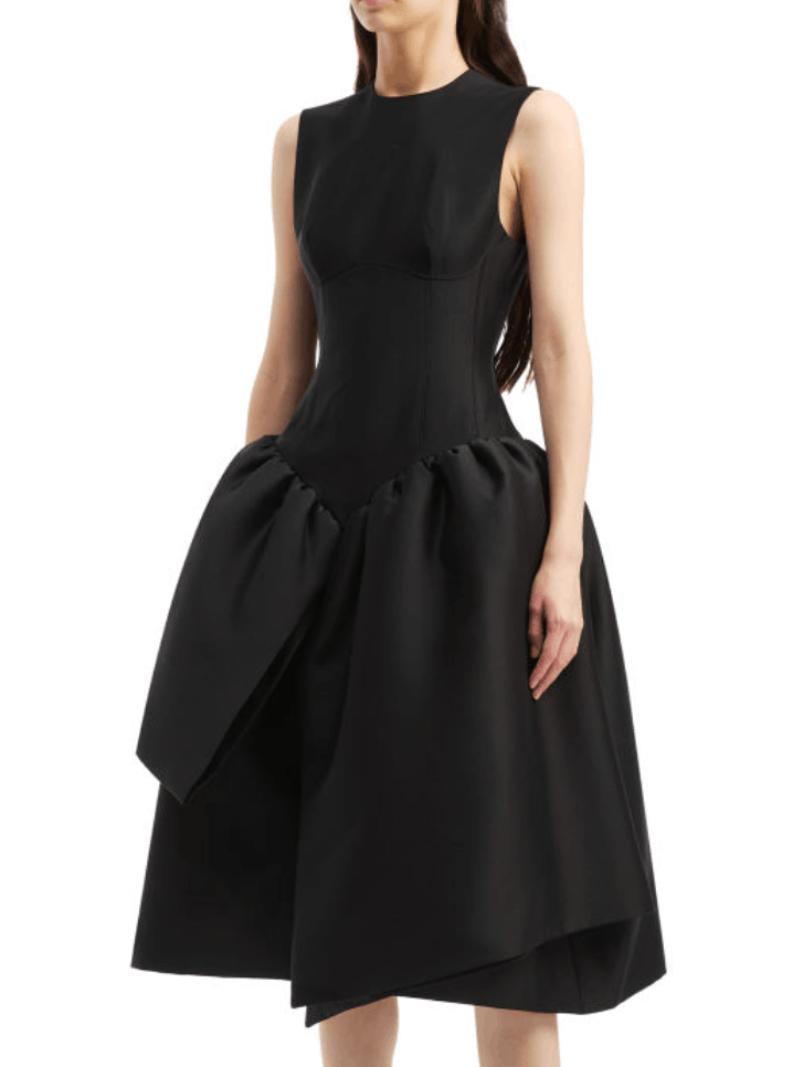 SHUSHU/TONG smocked-panel Dress Black |