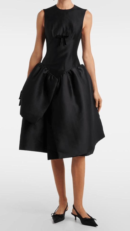 SHUSHU/TONG smocked-panel Dress Black |