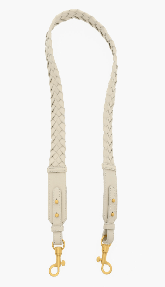 Bottega Veneta Woven Leather Cabat Shoulder Strap In Gold
