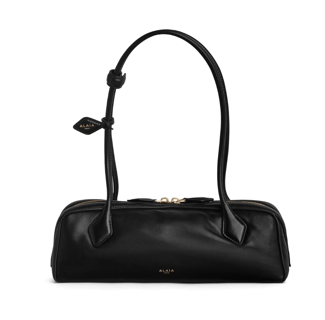 Alaia Black Leather Le Teckel Medium Shoulder Bag