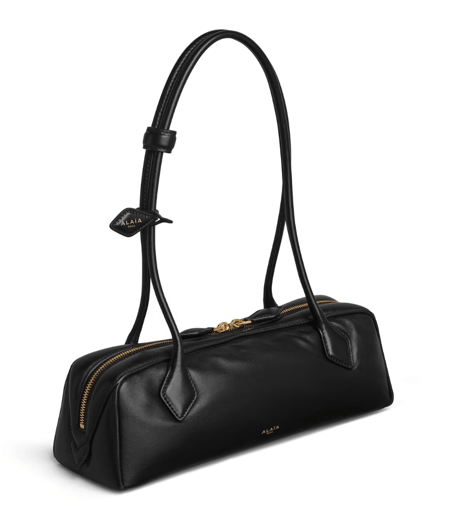 Alaia Black Leather Le Teckel Medium Shoulder Bag