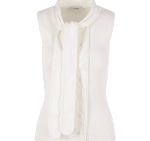 Lemaire Draped Panelled Sleeveless Top White
