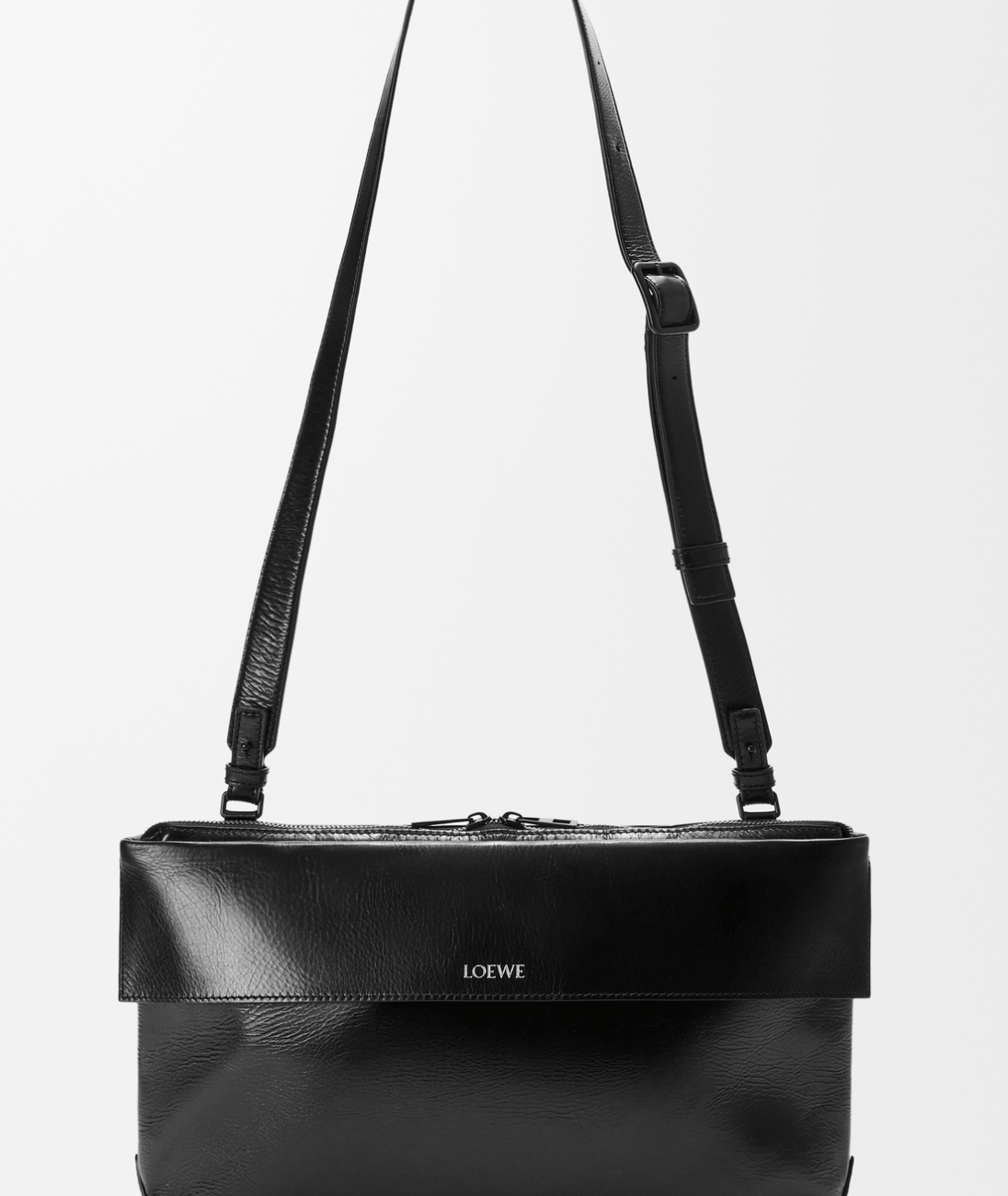 Small Switch tote in paper calf and suede Black