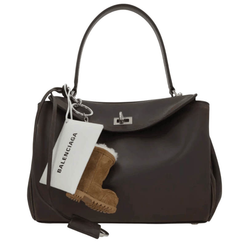 Balenciaga Rodeo S Leather Crossbody Bag With Vintage Motif