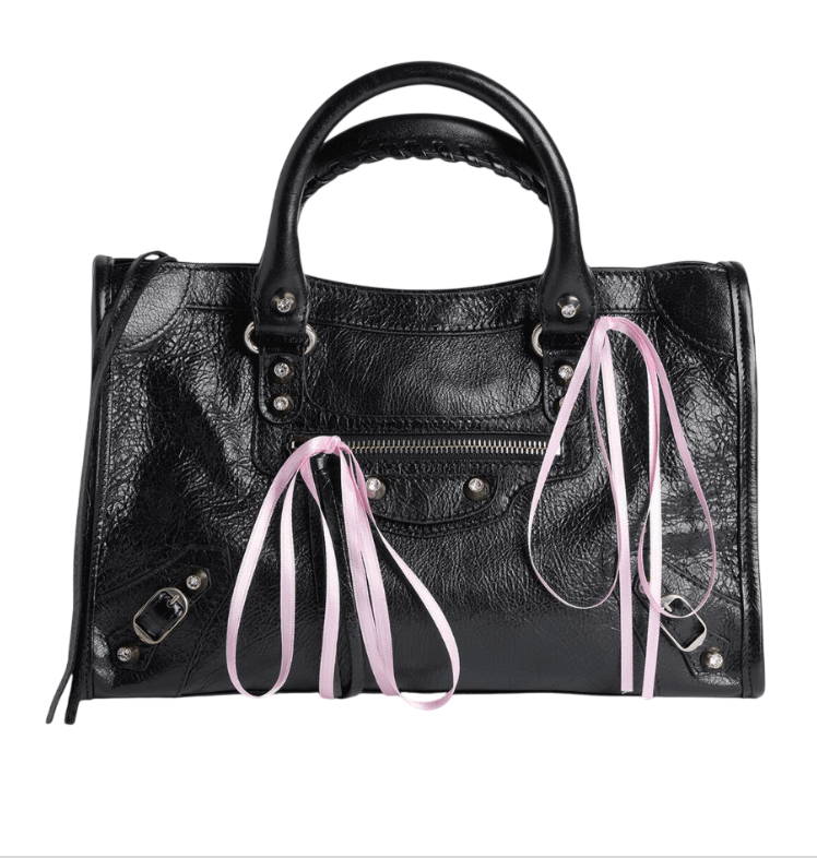 Le City Bag Small in Black/petal Pink