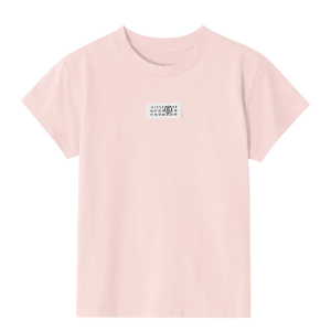 (W) MM6 Maison Margiela Numbers Logo Patch T-Shirt Pink