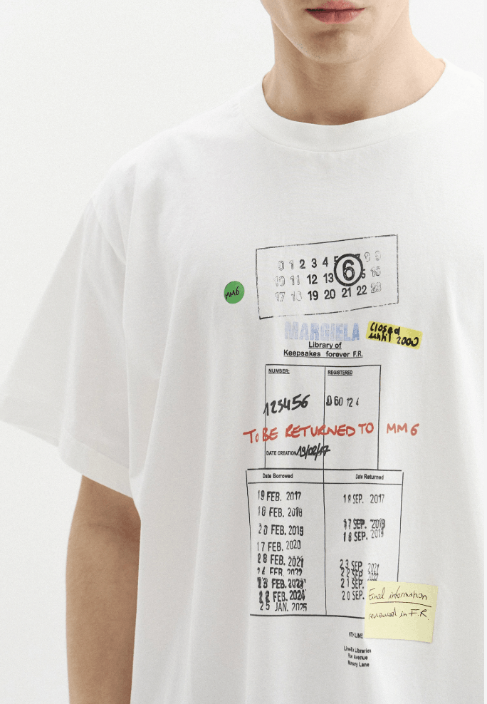 MM6 Maison Margiela Library Stamp T-Shirt White