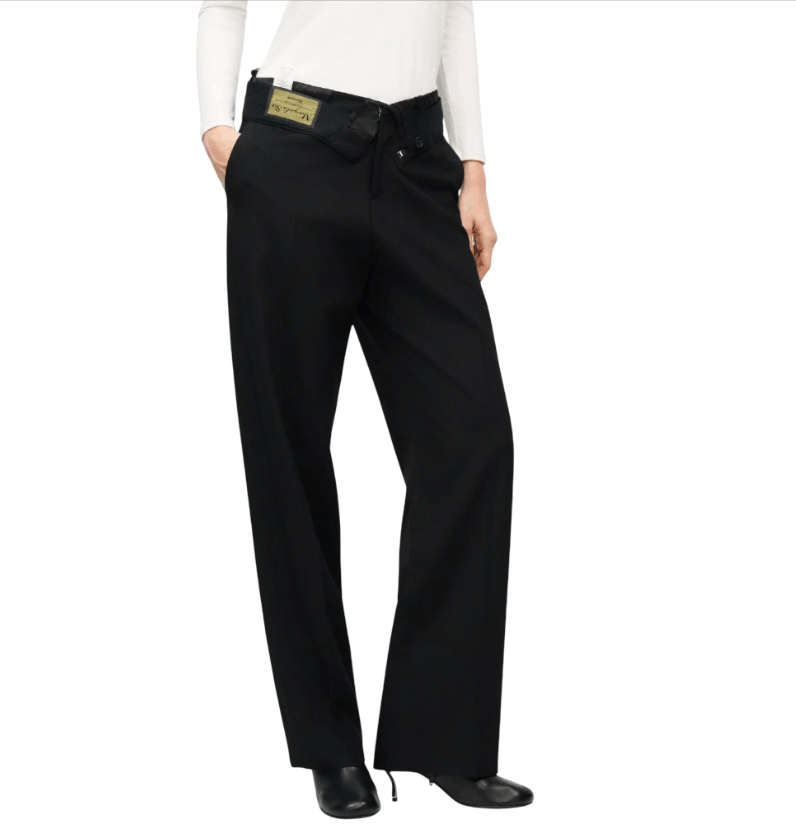 Black Reverse Waistband Trousers
