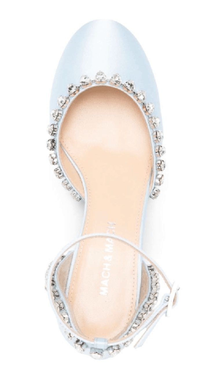 Mach & Mach Satin crystal embellished pumps