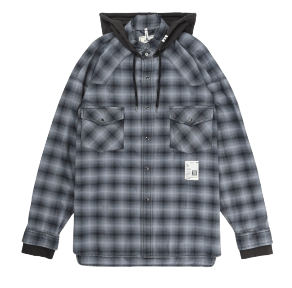 Maison Mihara Yasuhiro Check Hoodie Shirt Gray