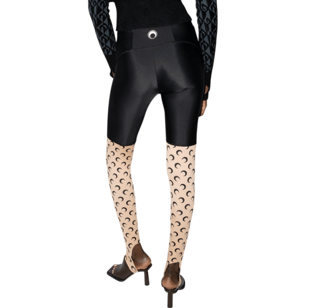 MARINE SERRE TROMPE L'OEIL CYCLING SHORT LEGGINGS MOON TAN