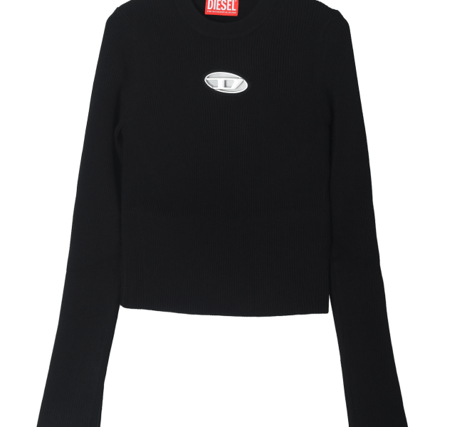 DIESEL M-VALARY L/S KNIT TOP BLACK