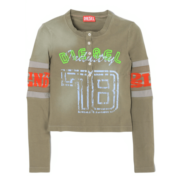 DIESEL T-UNCSERAFIN L/S TOP MEDIUM BROWN