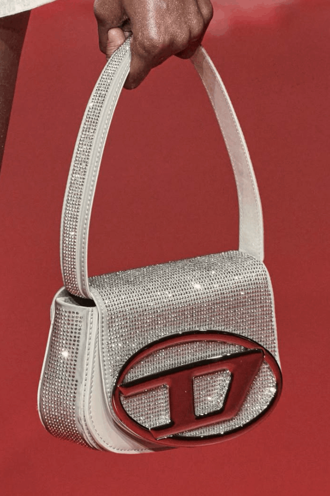 DIESEL 1DR RHINESTONE SHOULDER BAG (T8052)