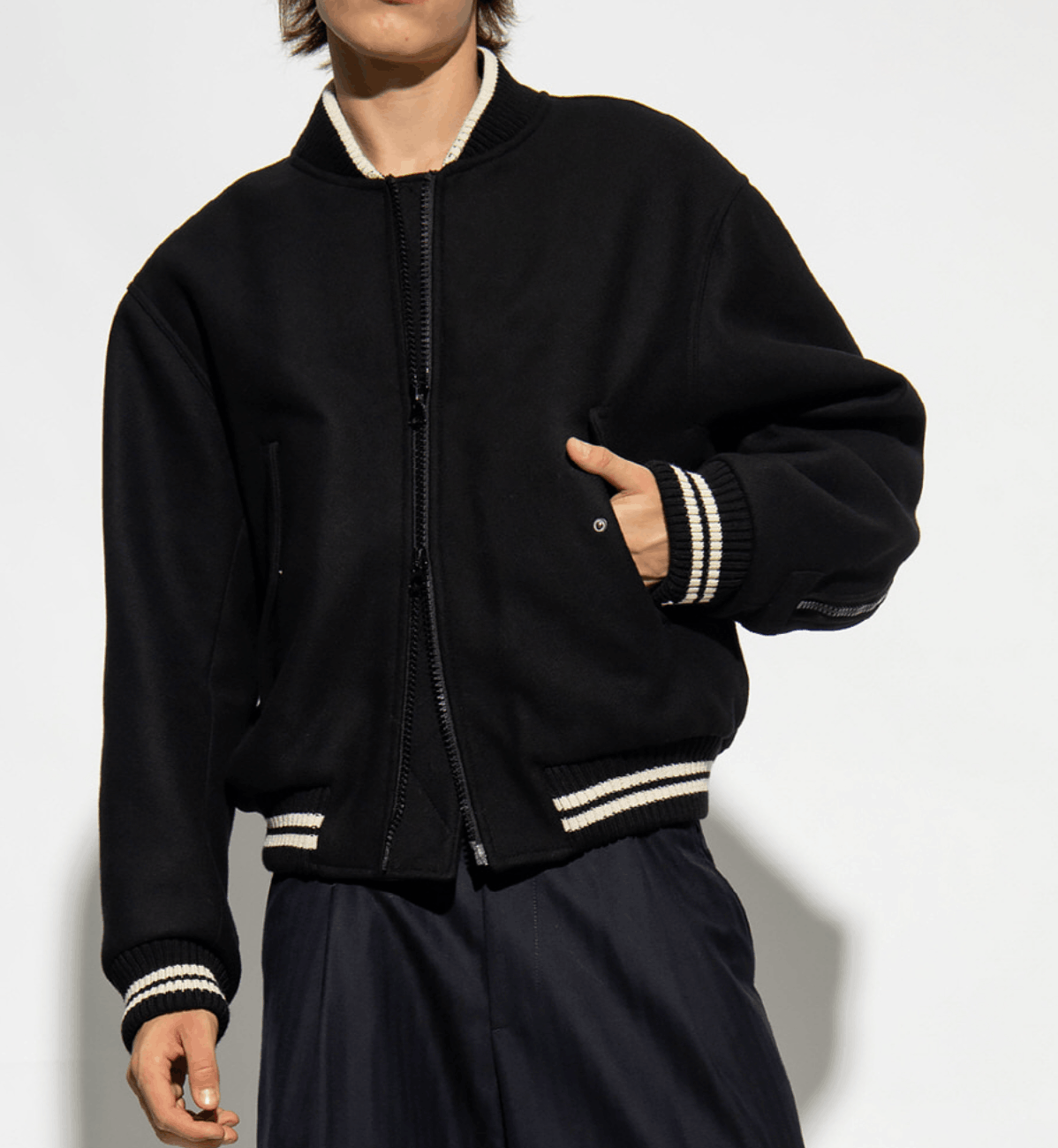 DRIES VAN NOTEN WOOL VELLOW JACKET BLACK