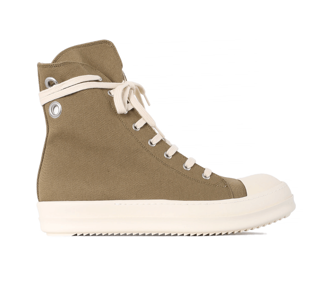 DRKSHDW OVERDYED DENIM HIGH SNEAKERS PALE GREEN/MILK/MILK