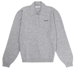 Miu Miu Cashmere Polo-neck Sweater In Grey