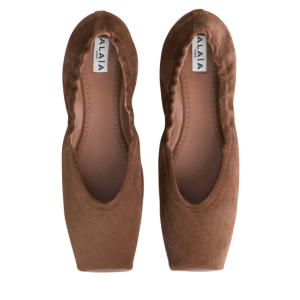 Alaïa Two-tone ballerina with square toe in brown