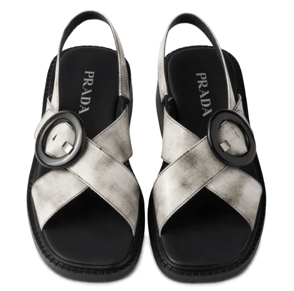 Prada brushed-finish Leather Sandals 