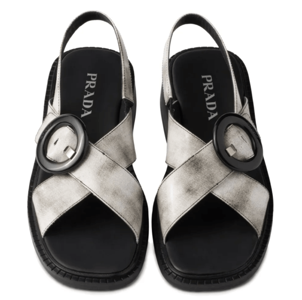 Prada brushed-finish Leather Sandals 