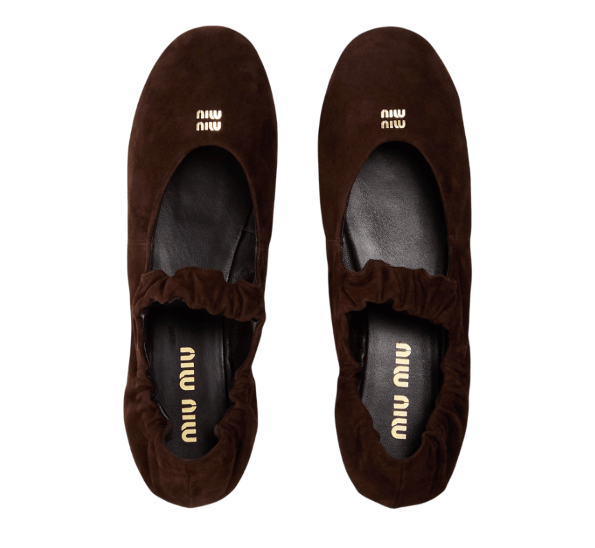 Miu Miu Suede Flat Shoes