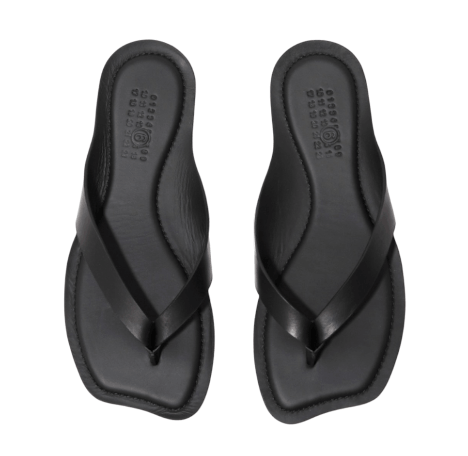 Anatomic leather flip flops