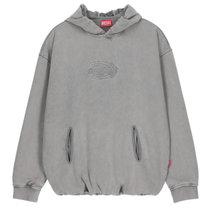 Diesel women grey hoodie with embroidered logo