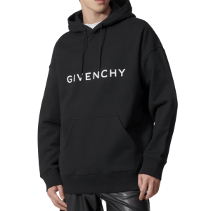 GIVENCHY Archetype Melton Slim Fit Hoodie - Black