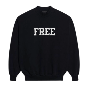 Balenciaga Free Logo Crewneck Sweatshirt Black White