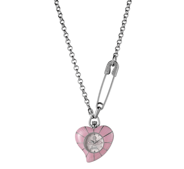 Vivienne Westwood Love Heart 32mm Silver Pink