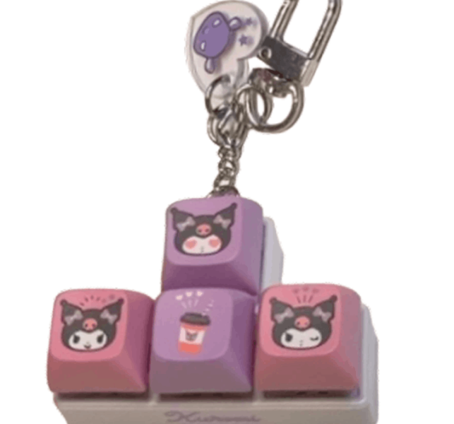 Sanrio x 7-Eleven Kuromi Arrow Keys Keycap Keyring / Sanrio x 7-Eleven Pochacco Arrow Keys Keycap Keyring
