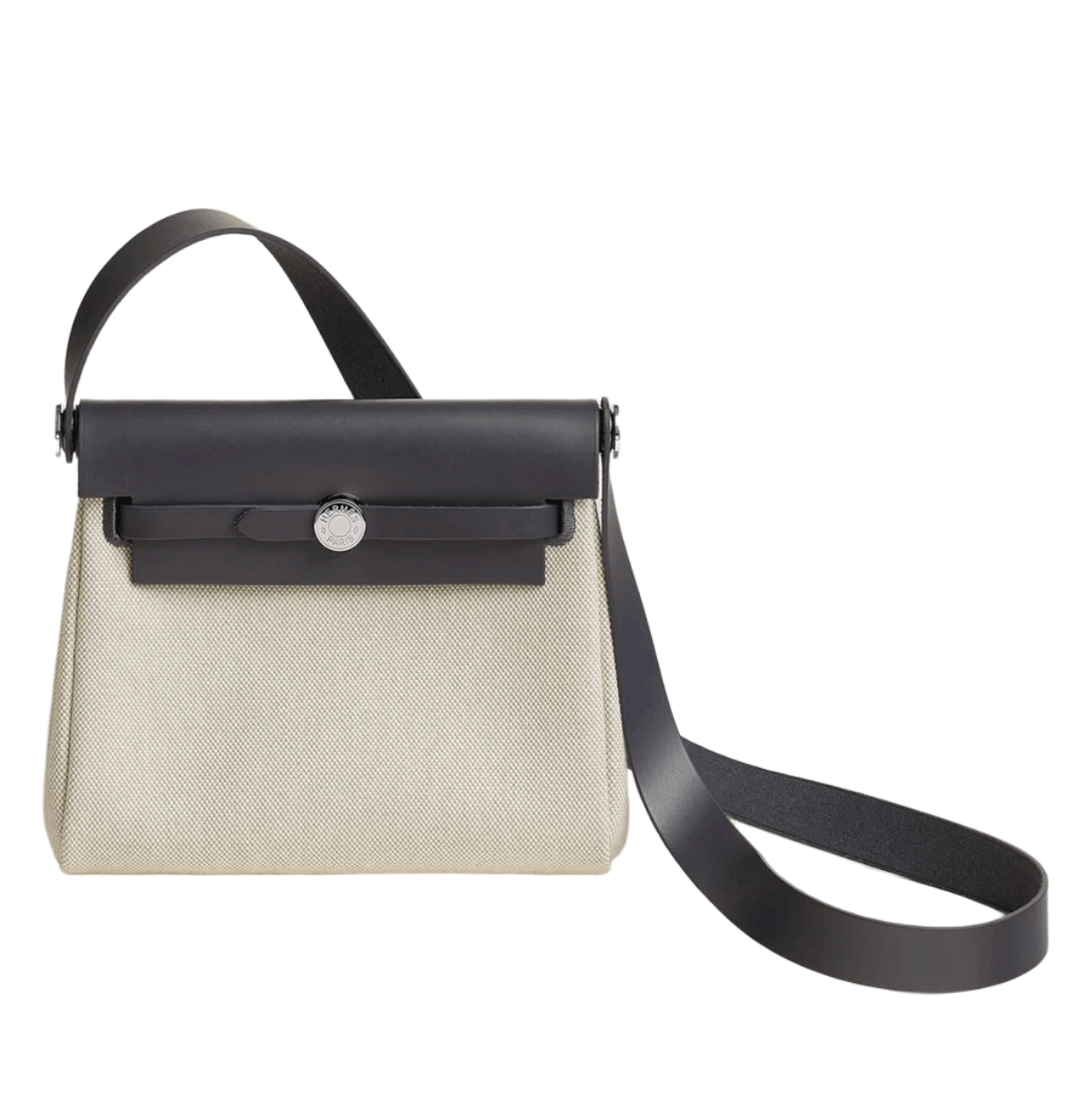 Hermes Herbag Zip 20 Bag H Viking Canvas Hunter Cowhide & Palladium Ecru Bleu Glacier Ardoise