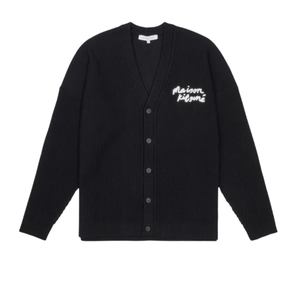 Handwriting Logo Comfort Cardigan - Black