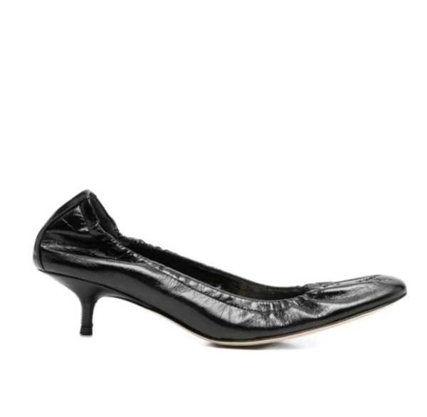 Phoebe Philo Pucker Leather Pumps - Black