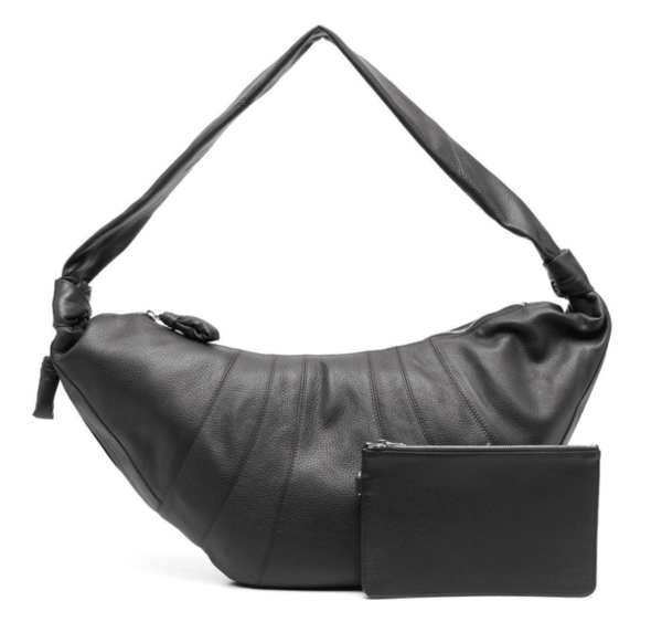 LARGE CROISSANT BAG IN LEATHER - Dark Chocolate - Soft Grained Leather