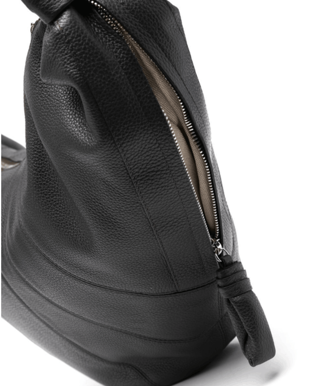 LARGE CROISSANT BAG IN LEATHER - Dark Chocolate - Soft Grained Leather