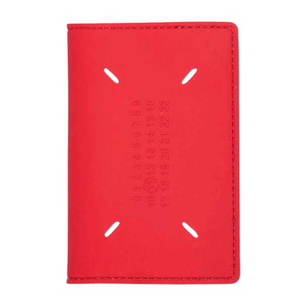 Maison Margiela Red Numbers Logo Bi-Fold Card Holder Red