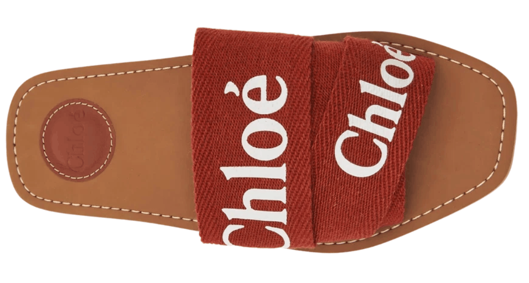 (W) Chloe Woody Flat Mule Terracotta Red