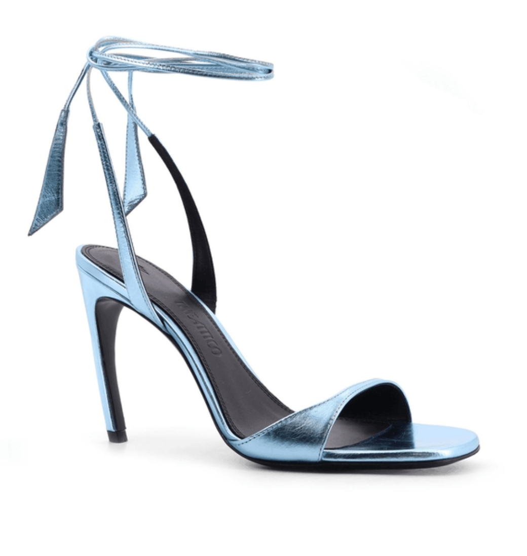 The Attico Ora laminated square toe sandals