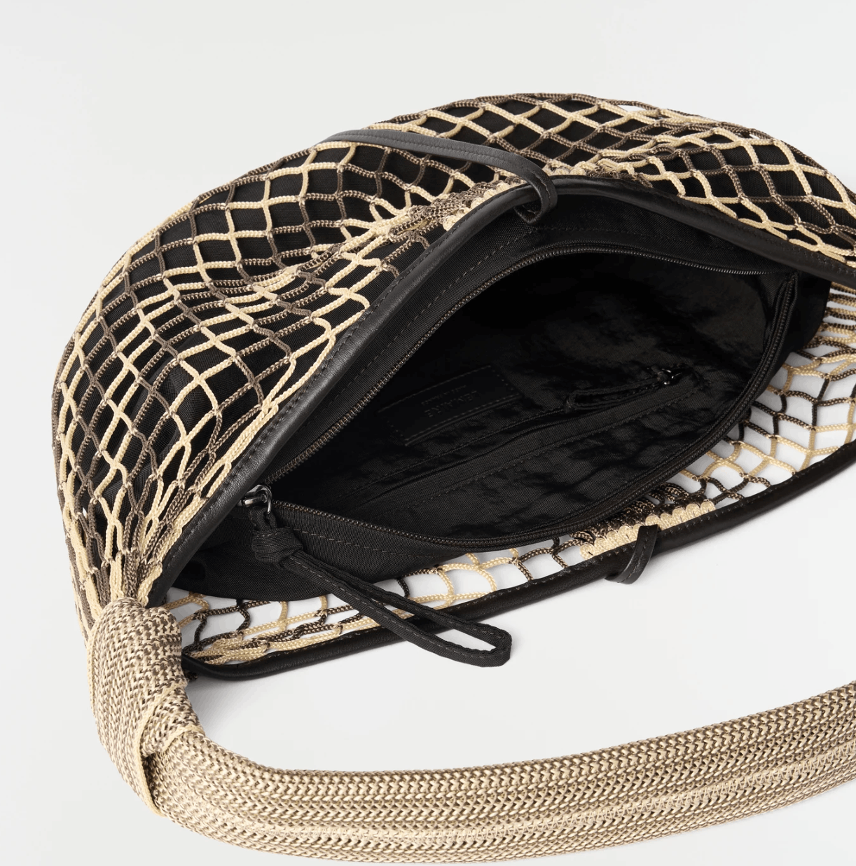 FORTUNE CROISSANT FILT BAG - Light Beige/Marron Glace