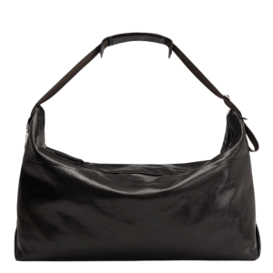 Lemaire Berlingot 72H Weekend Bag Paper Lux Leather Dark Chocolate