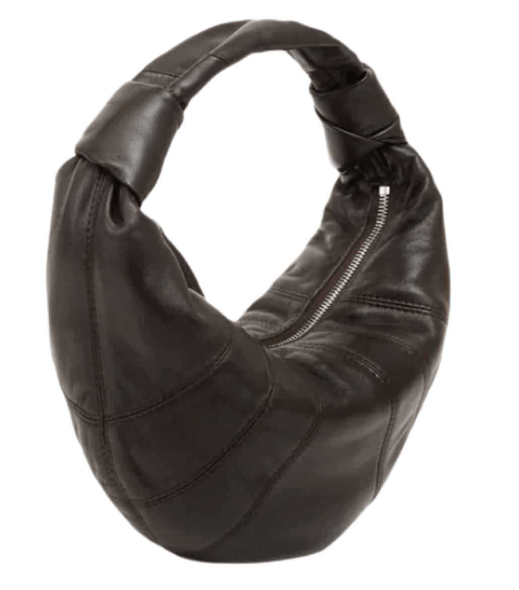 Lemaire Mini Fortune Croissant Bag Soft Nappa Leather Dark Chocolate